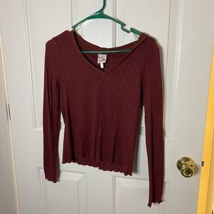 Maroon long sleeve top. Never worn!